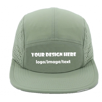 5/6-Panel Hat (structured, breathable, flat bill)