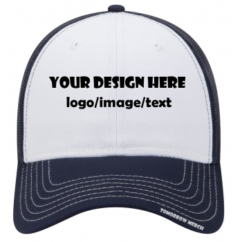 6-panel hat (mesh, structured, curved bill)