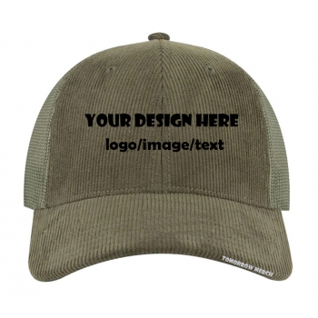 6-Panel hat (corduroy, structured, curved bill)