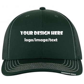 6-panel hat (mesh, structured, tiny curved bill)
