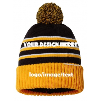 Rib pom pom beanie