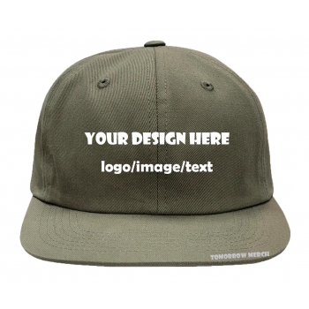6-Panel Snapback (cotton twill, structured, flat bill）