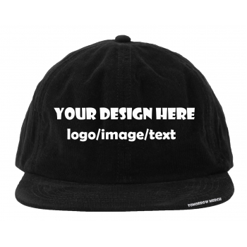 6-Panel Snapback (corduroy, unstructured, flat bill )